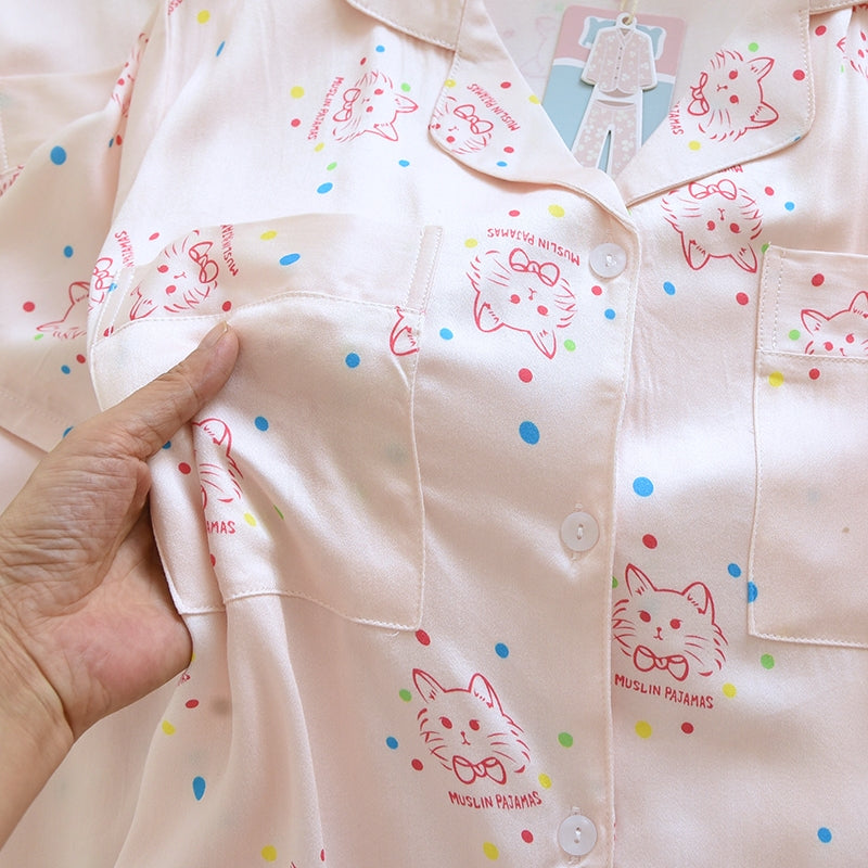 ชุดนอน Muslin Pajamas Organic bamboo รุ่น Pixie Cat (A1068 B1068 E1068) | ชุดนอนผู้หญิง