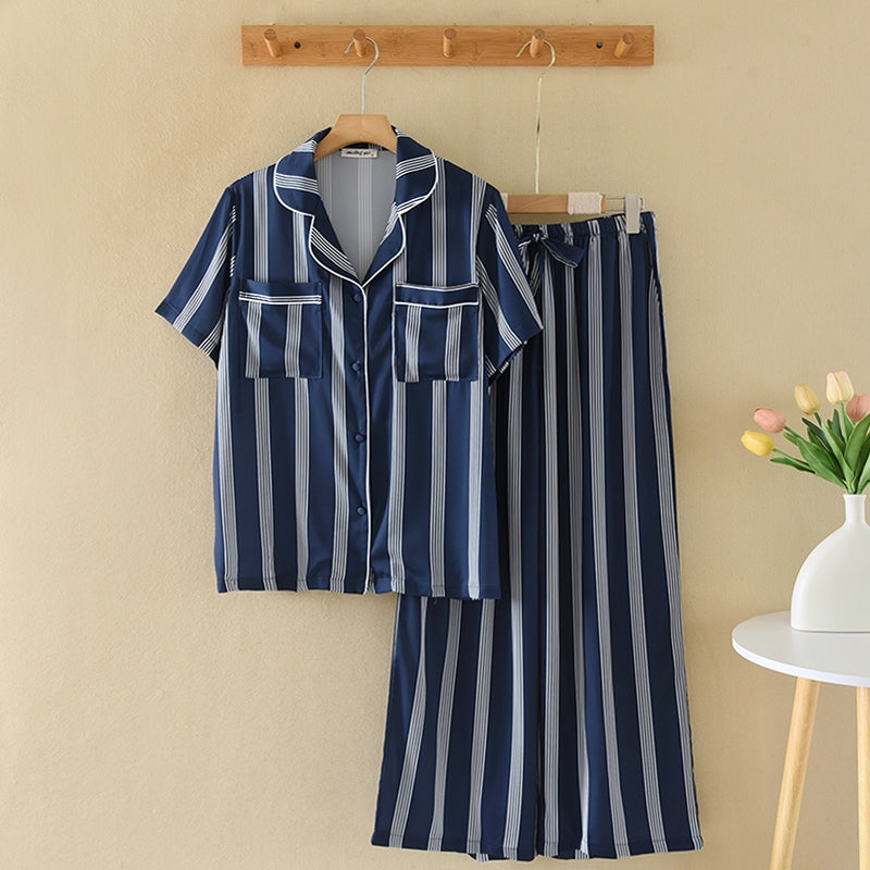 ชุดนอน Muslin Pajamas Collection Muslin Pet รุ่น Classic Charm blue (N3277 T3277 Y3277 Y3278)|คู่รัก