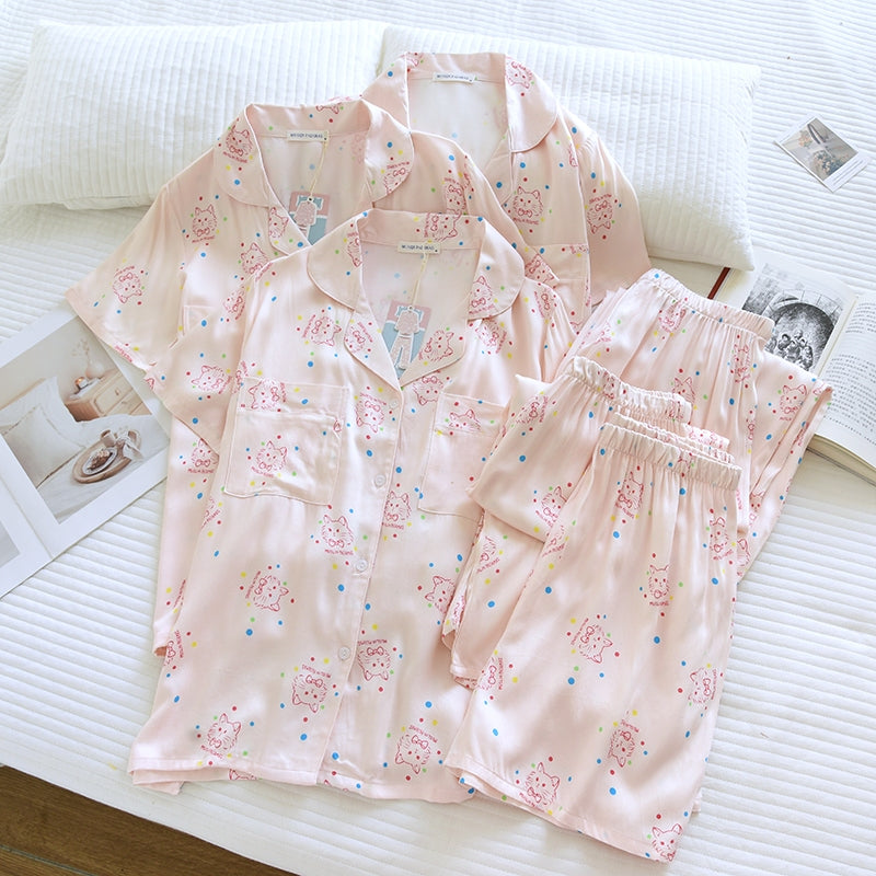 ชุดนอน Muslin Pajamas Organic bamboo รุ่น Pixie Cat (A1068 B1068 E1068) | ชุดนอนผู้หญิง