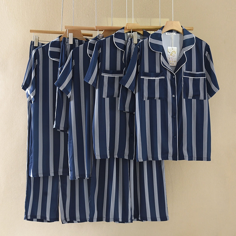 ชุดนอน Muslin Pajamas Collection Muslin Pet รุ่น Classic Charm blue (N3277 T3277 Y3277 Y3278)|คู่รัก