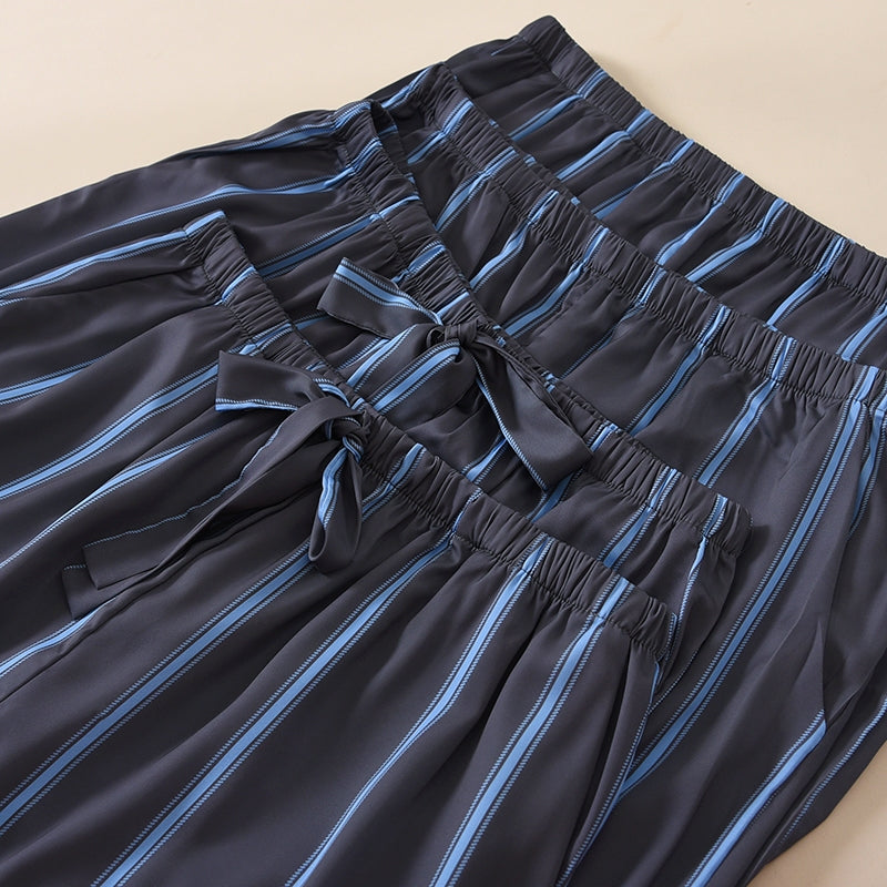 ชุดนอน Muslin Pajamas Collection Muslin Pet รุ่น Blue Pinstripe (N3299 T3299 Y3299 Y3300)| ชุดคู่รัก