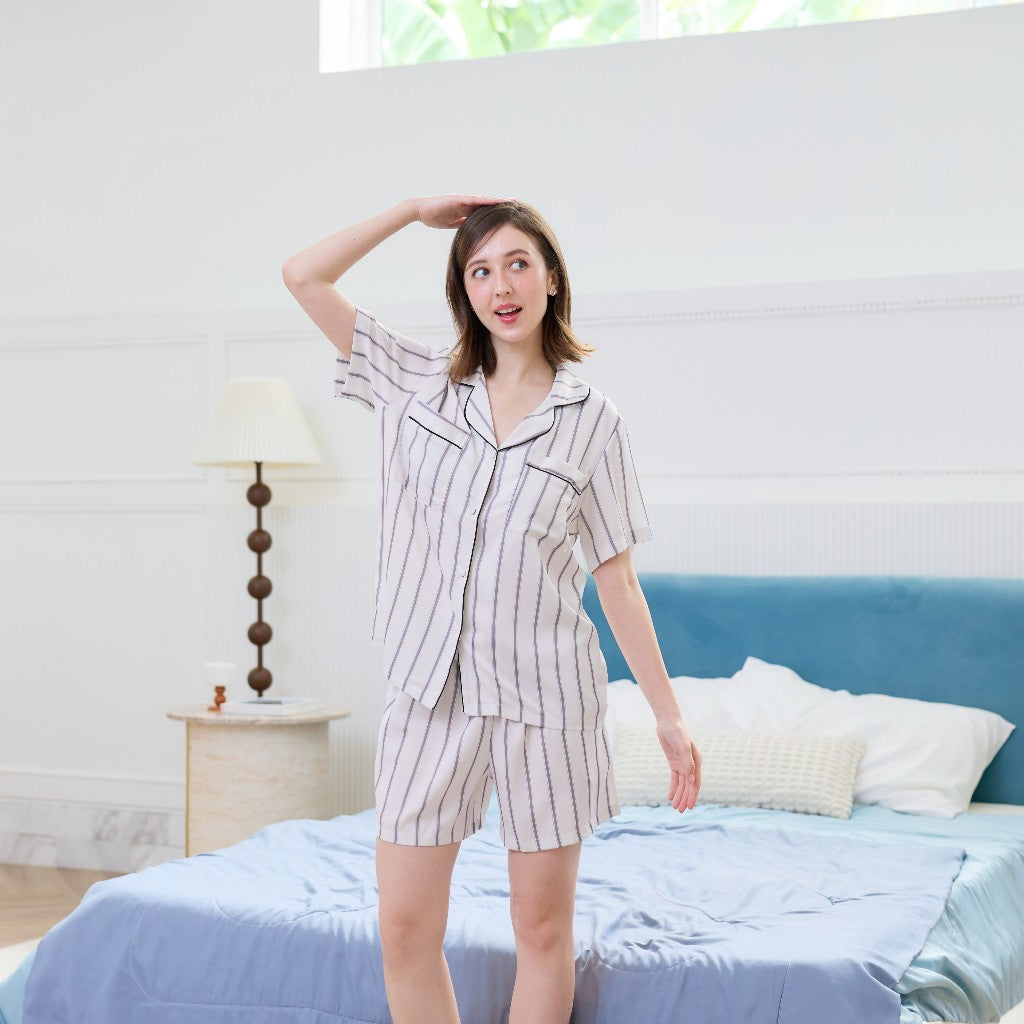 ชุดนอน Muslin Pajamas Collection Muslin Pet ร่น Cozy Rhythm (N3303 T3303 Y3303 Y3304) | ชุดนอนคู่รัก