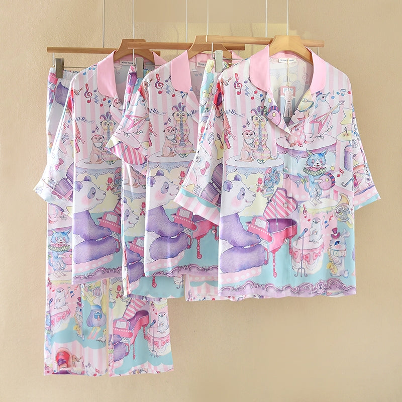 ชุดนอน Muslin Pajamas Silk Satin รุ่น Pastel Harmony (W2196 V2196 L2196) | ชุดผู้หญิง,ชุดเที่ยว