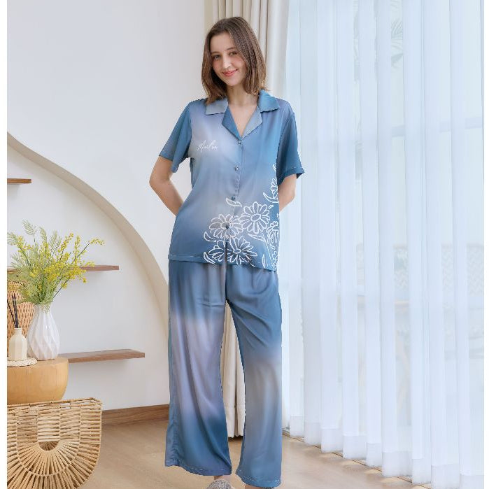 ชุดนอน Muslin Pajamas Collection Muslin Pet รุ่น hydrangea (T3259 T3260) | ชุดนอนชุดเที่ยว