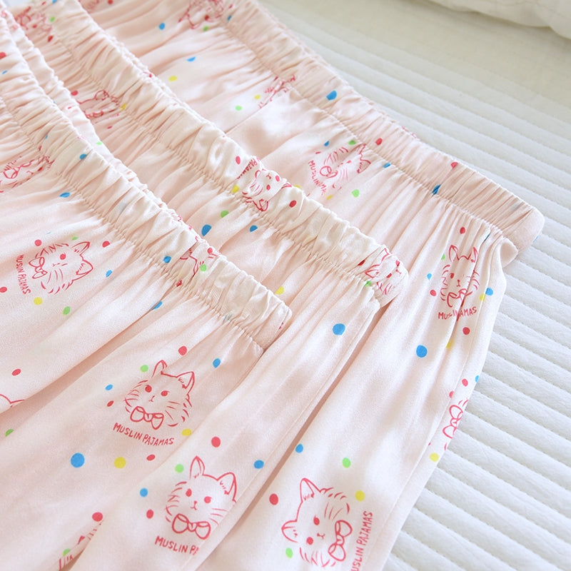 ชุดนอน Muslin Pajamas Organic bamboo รุ่น Pixie Cat (A1068 B1068 E1068) | ชุดนอนผู้หญิง