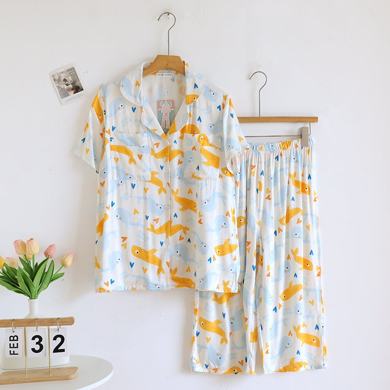 ชุดนอน Muslin Pajamas Organic bamboo รุ่น Whale of a Time (A1069 B1069 E1069) | ชุดผู้หญิง