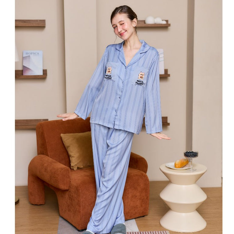 ชุดนอน Muslin Pajamas Collection Muslin Pet รุ่น Blue Cream (N3292 T3292 P3292) | ชุดนอนผู้หญิง