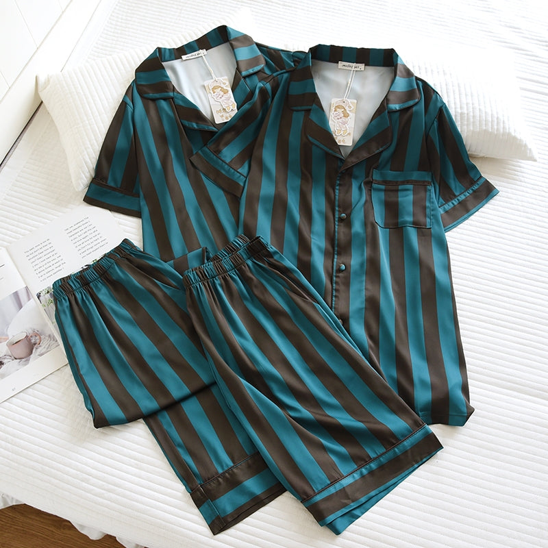 ชุดนอน Muslin Pajamas Collection Muslin Pet รุ่น Mocha Stripes (Y3297 Y3298) | ชุดผู้ชาย