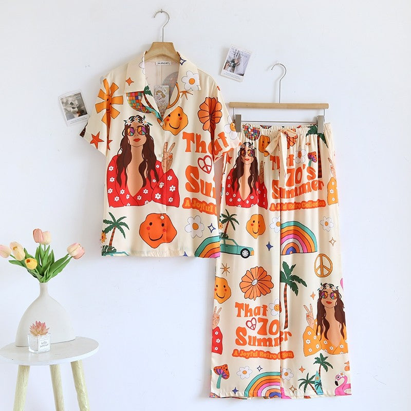 ชุดนอน Muslin Pajamas Silk Satin รุ่น70’s Sunshine Dreams (N2113 T2113 K2113 T3243)|ชุดนอนชุดเที่ยว,ชุดนอนผู้หญิง