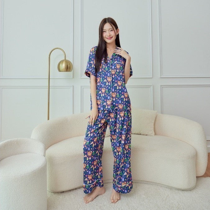 ชุดนอน Muslin Pajamas Silk Satin( รุ่น T3019 P3019 )