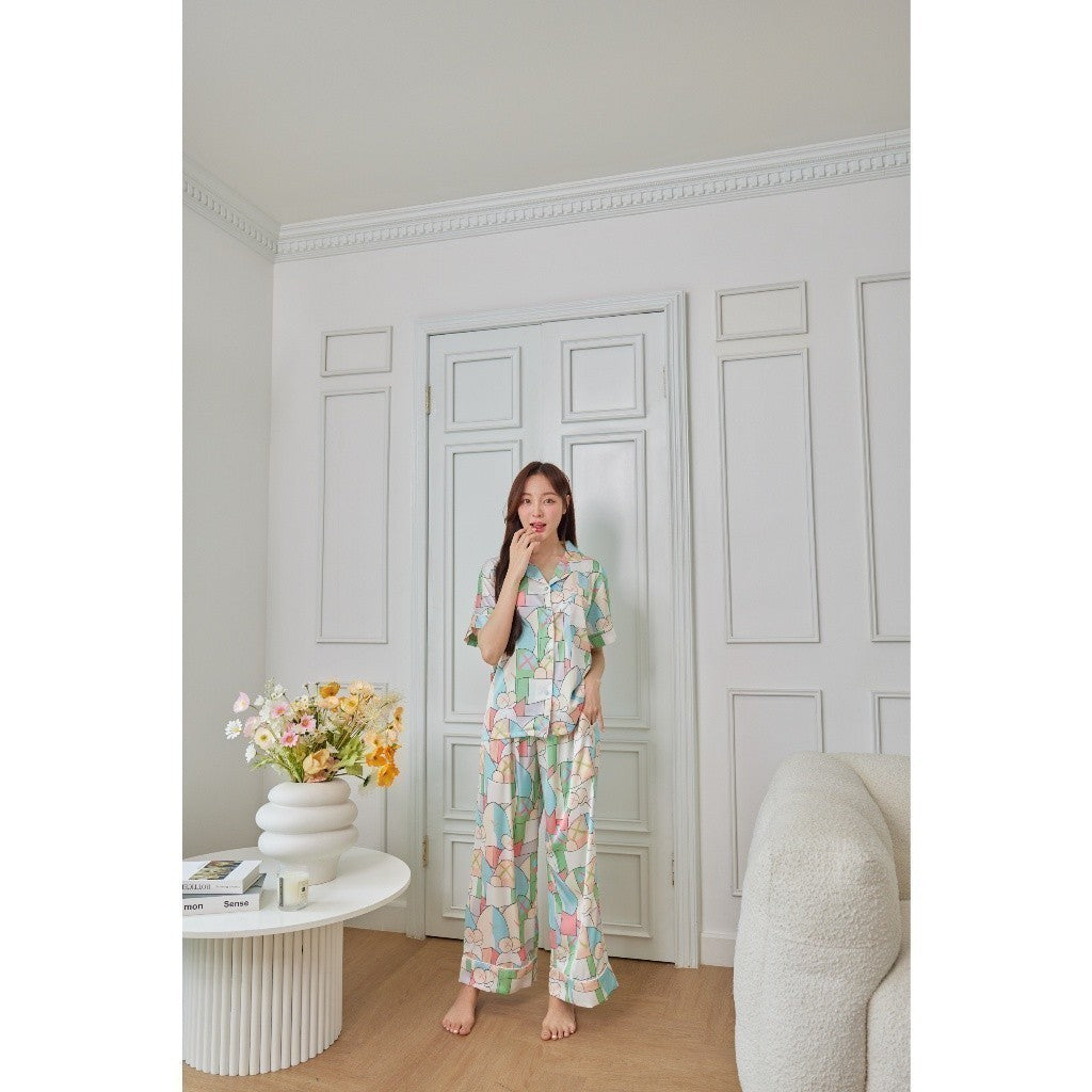 ชุดนอน Muslin Pajamas Silk Satin ( L1177 N1176 T1176 T1177 )