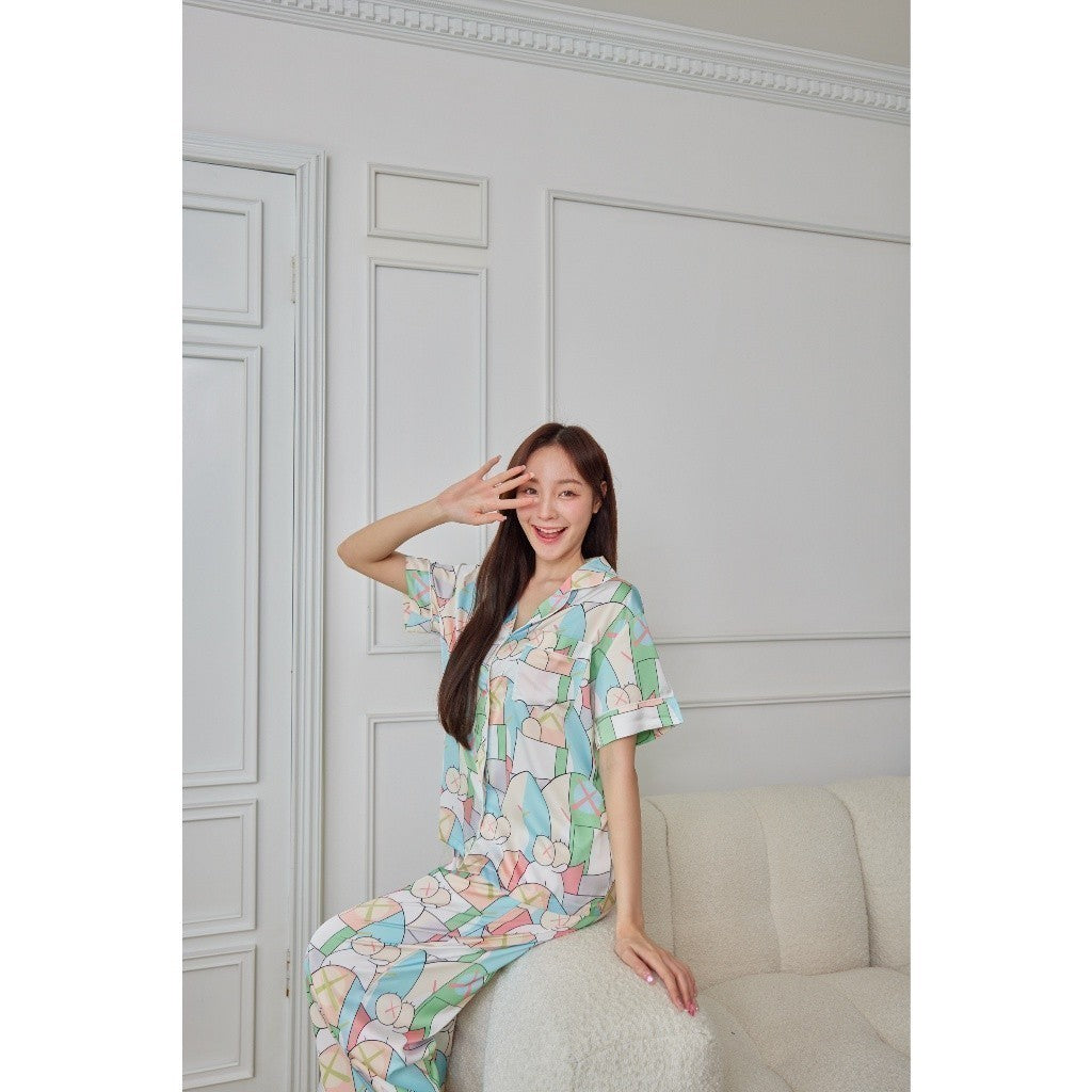 ชุดนอน Muslin Pajamas Silk Satin ( L1177 N1176 T1176 T1177 )