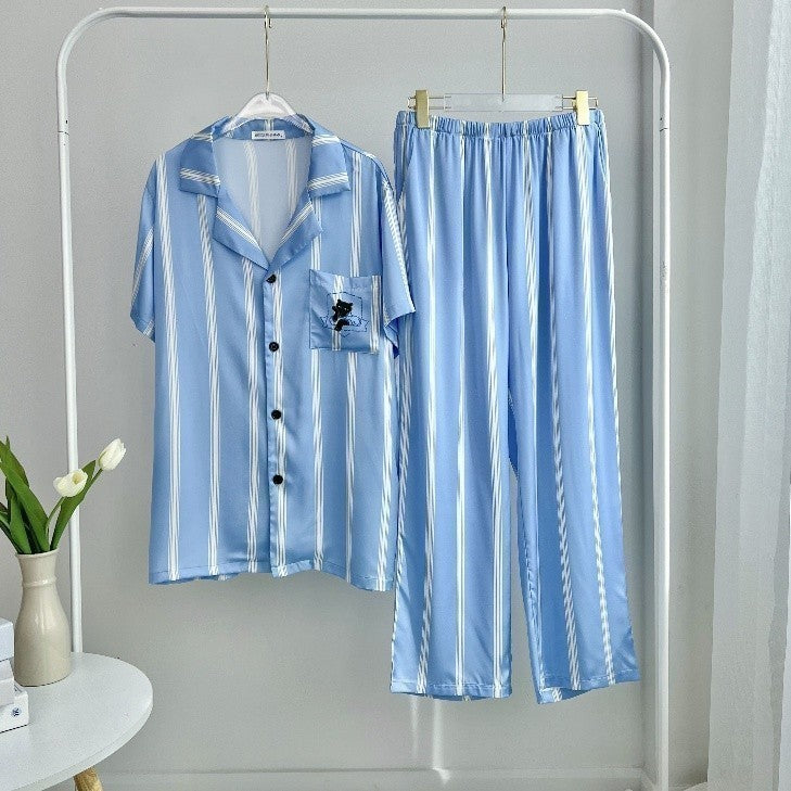 ชุดนอน Muslin Pajamas  ชุดนอนSilk Satin ( รุ่น Y3027 Y3028 )
