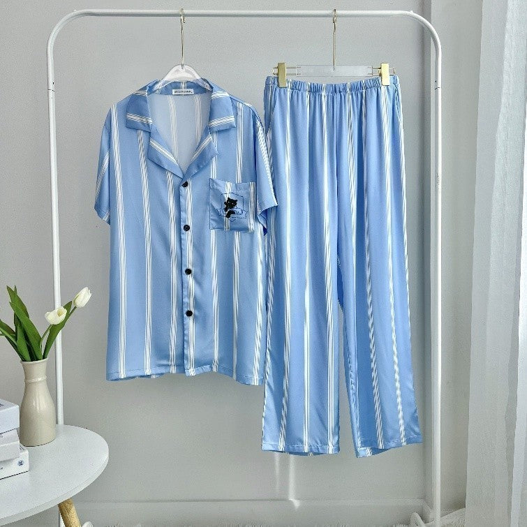 ชุดนอน Muslin Pajamas  ชุดนอนSilk Satin ( รุ่น Y3027 Y3028 )