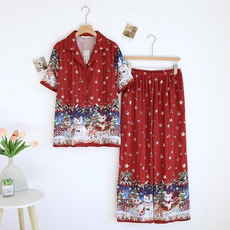 ชุดนอน Muslin Pajamas Silk Satin รุ่น (N5083 T5083 P5083 M5083)