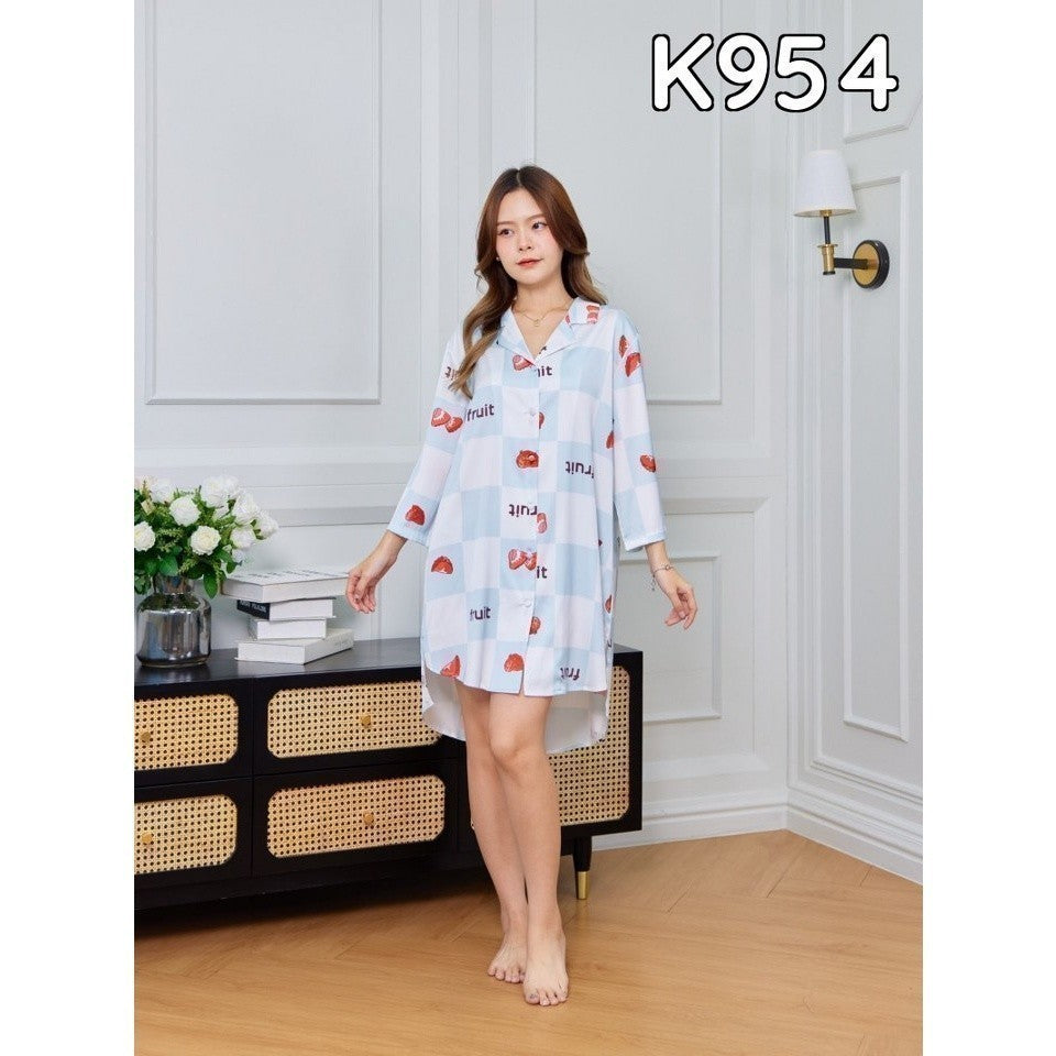 ชุดนอน Muslin Pajamas Silk Satin ( K954 )