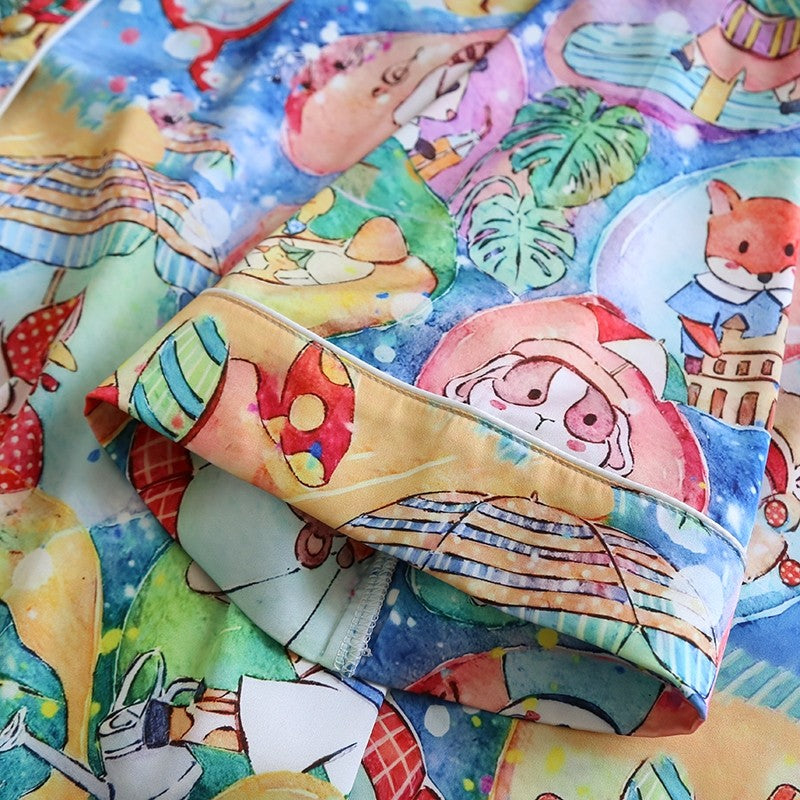 ชุดนอน Muslin Pajamas ชุดนอนSilk Satin รุ่นZoo So Cute ( รุ่น W2150 V2150 L2150) | ชุดนอนผู้หญิง