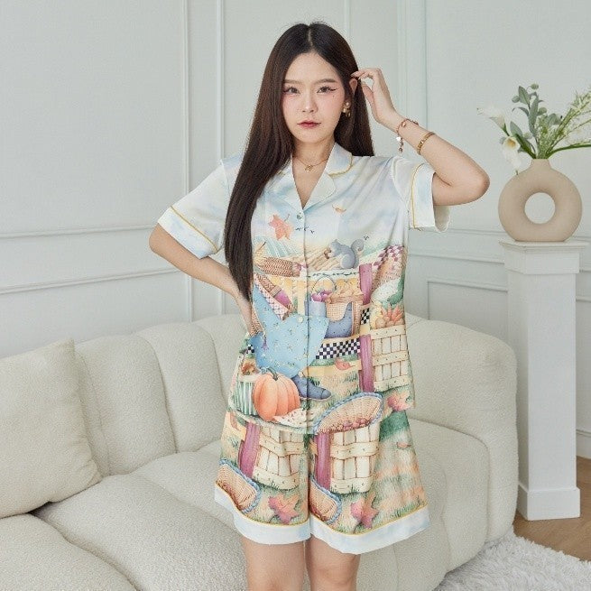 ชุดนอน Muslin Pajamas Silk Satin( รุ่น N2012 T2012 K2012 )