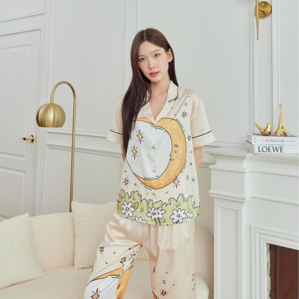 ชุดนอน Muslin Pajamas Silk Satin( รุ่น N2003 T2003 )