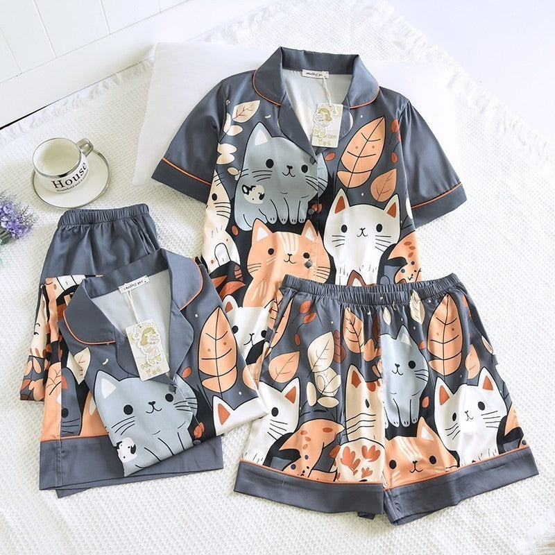 ชุดนอน Muslin Pajamas Collection Muslin Petรุ่นPewter Kitten(N2001 T2001 K2001 L2001)|ชุดนอนผู้หญิง