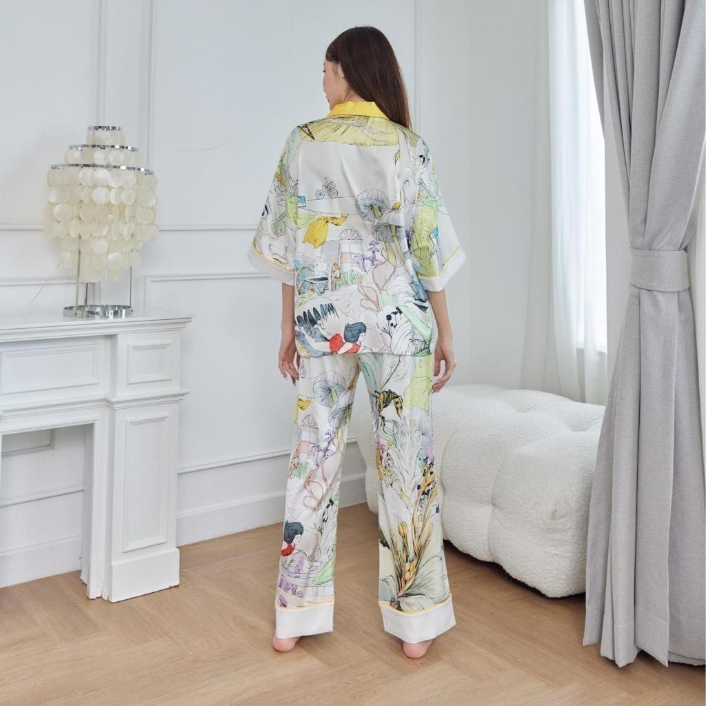 ชุดนอน Muslin Pajamas Silk Satin รุ่น Wonder Circus (V2011 W2011)