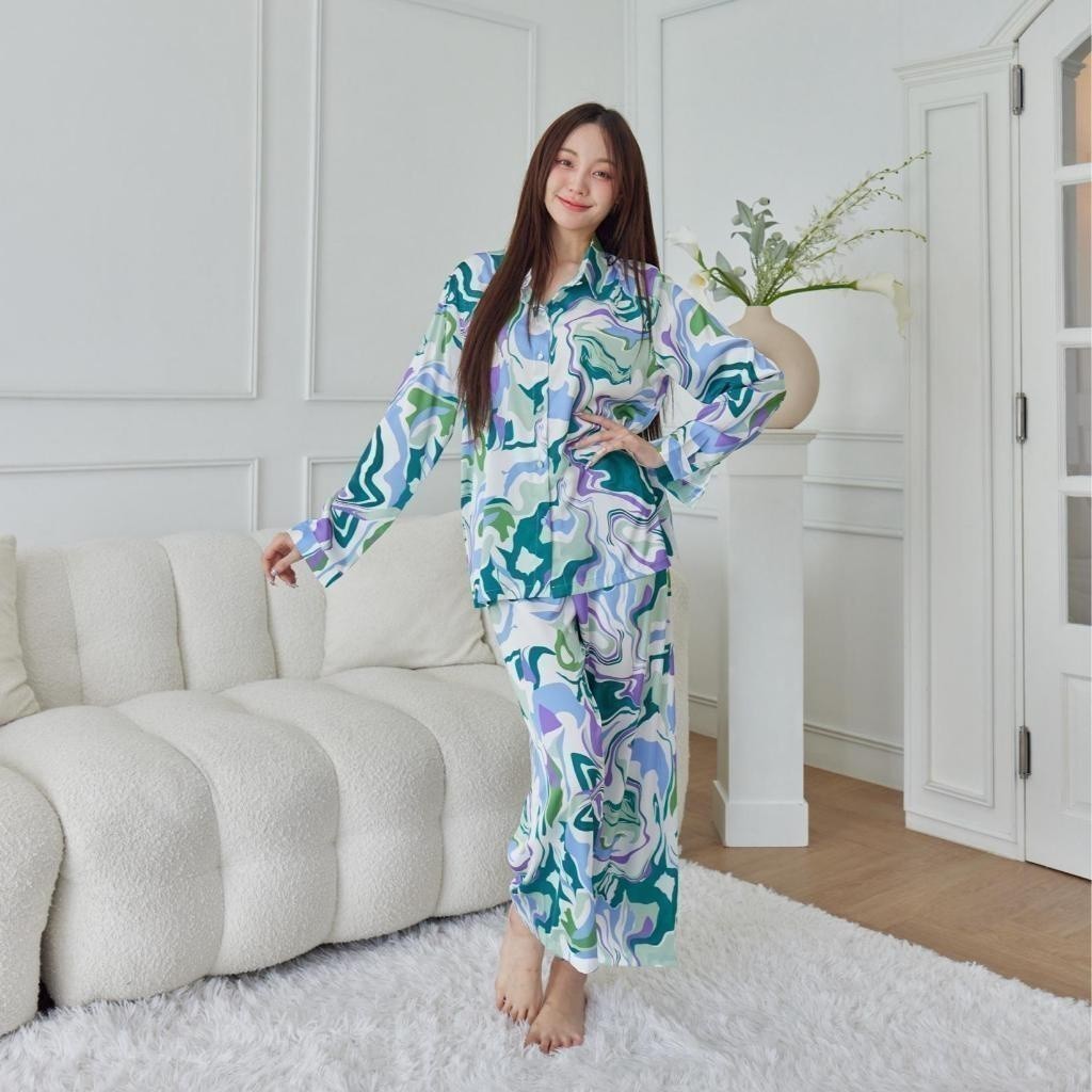 ชุดนอน Muslin Pajamas Silk Satin( รุ่น T3029 P3029 )