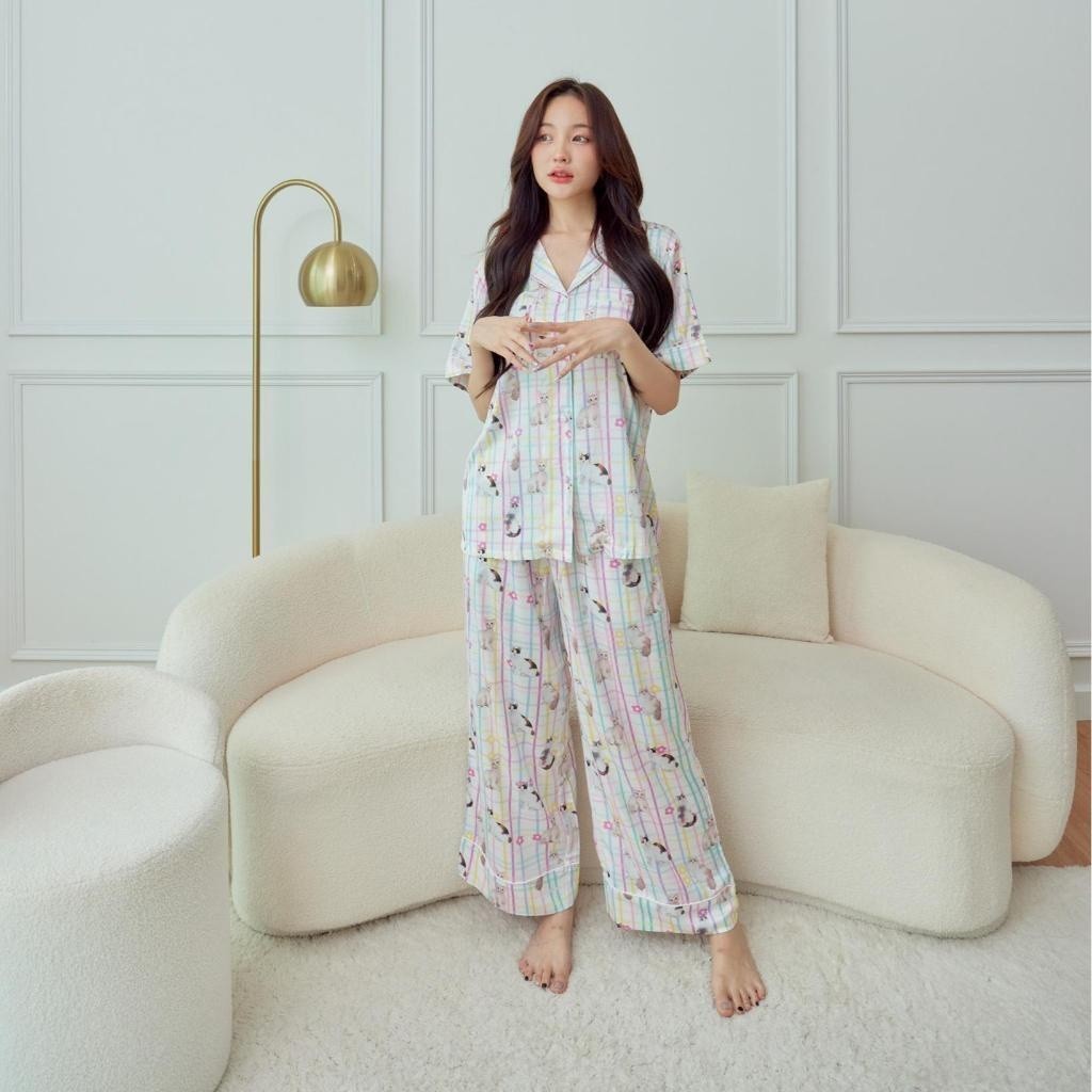 ชุดนอน Muslin Pajamas Collection Muslin Pet  ชุดนอนSilk Satin ( รุ่น N3014 T3014 )
