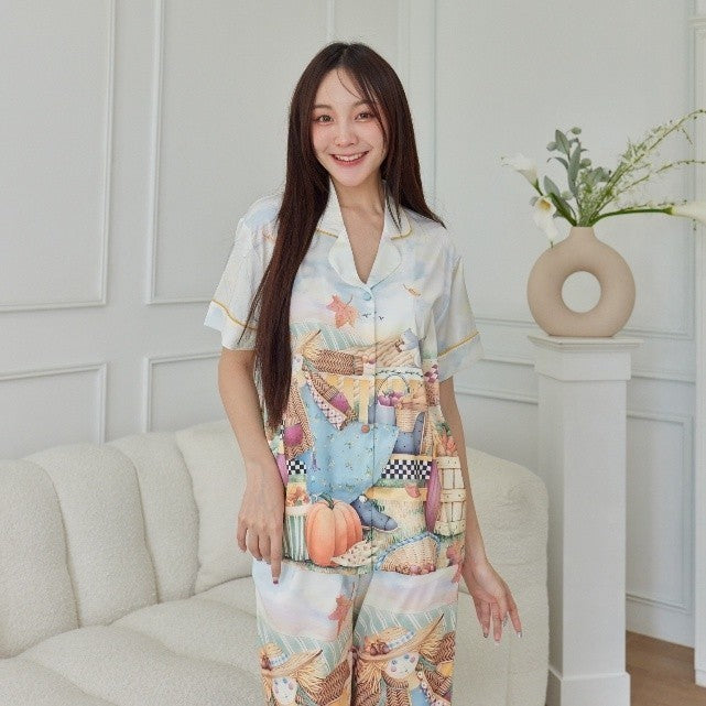 ชุดนอน Muslin Pajamas Silk Satin( รุ่น N2012 T2012 K2012 )