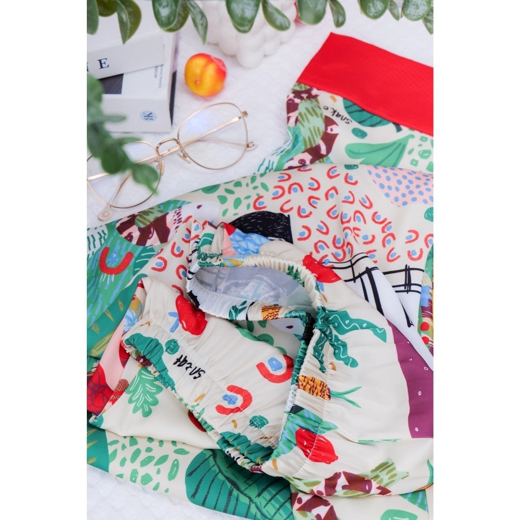 ชุดนอนMuslin Pajamas Silk Satin รุ่น Red Village (N9798 T9798 L798) | ชุดนอนผู้หญิง,ชุดนอนชุดเที่ยว