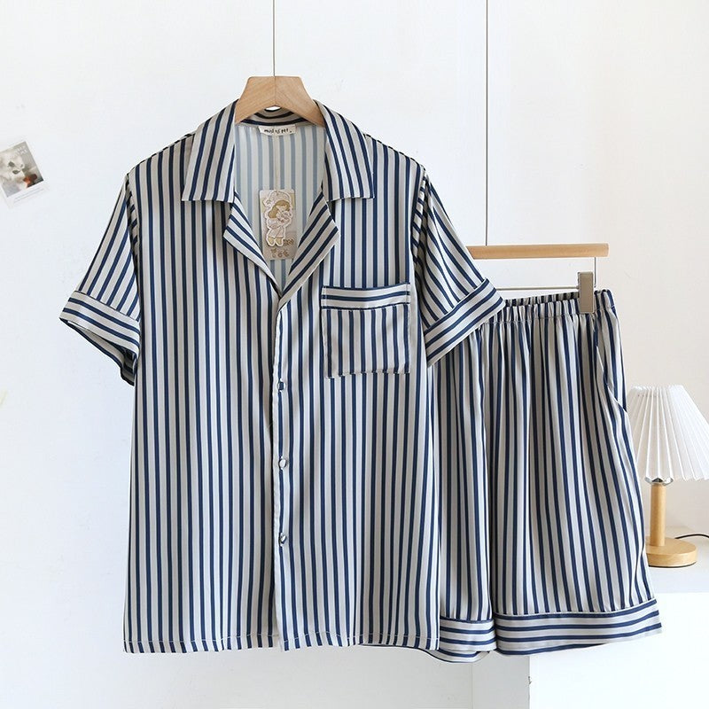 ชุดนอนMuslin Pajamas Collection Muslin Petรุ่นNavy Lines(N3225 N3227 Y3225 T3225 T3227 Y3226 Y3227 Y3233)|ชุดนอนครอบครัว