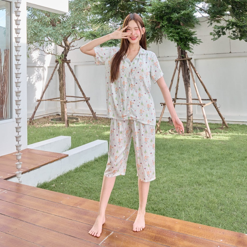 ชุดนอน Muslin Pajamas Organic bamboo รุ่น Forest Fairy (A1003 B1003 E1003)|ชุดนอนมีบรา,ชุดนอนผู้หญิง