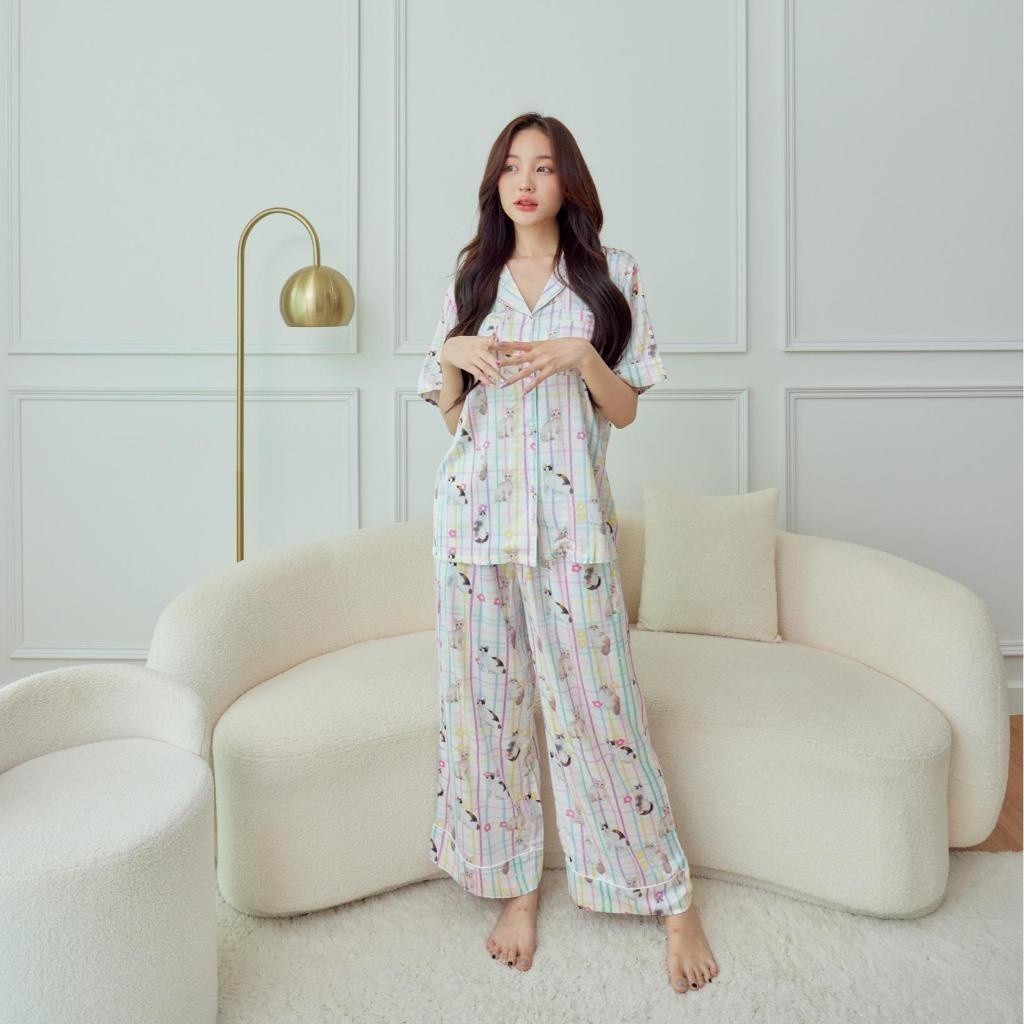 ชุดนอน Muslin Pajamas Collection Muslin Pet  ชุดนอนSilk Satin ( รุ่น N3014 T3014 )