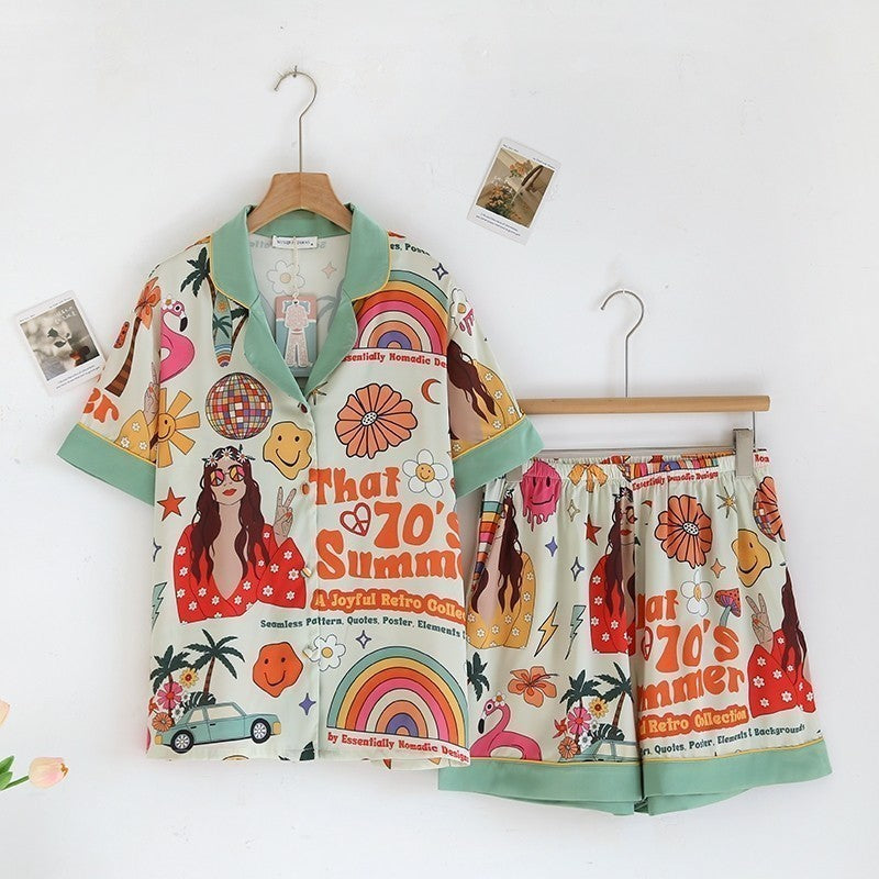 ชุดนอน Muslin Pajamas Silk Satin รุ่น70’s Sunshine Dreams (N2113 T2113 K2113 T3243)|ชุดนอนชุดเที่ยว,ชุดนอนผู้หญิง