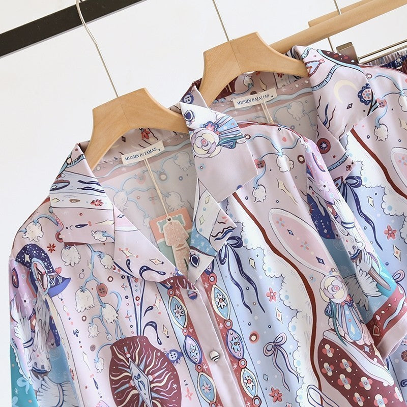 ชุดนอน Muslin Pajamas Silk Satin Dreamland Tales (N5075 T5075)