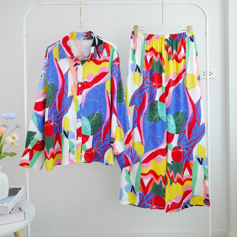 ชุดนอน Muslin Pajamas Silk Satin รุ่น Summer Tropic (N3087 L3087 T3087 P3087)