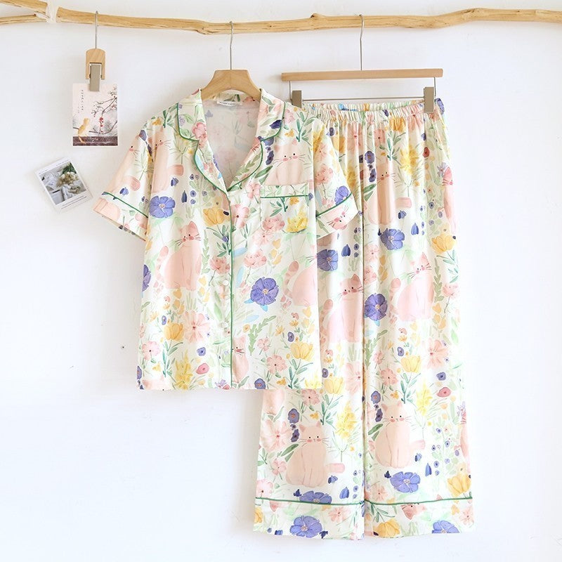 ชุดนอน Muslin Pajamas Silk Satin  ( N2057 L2057 T2057 )