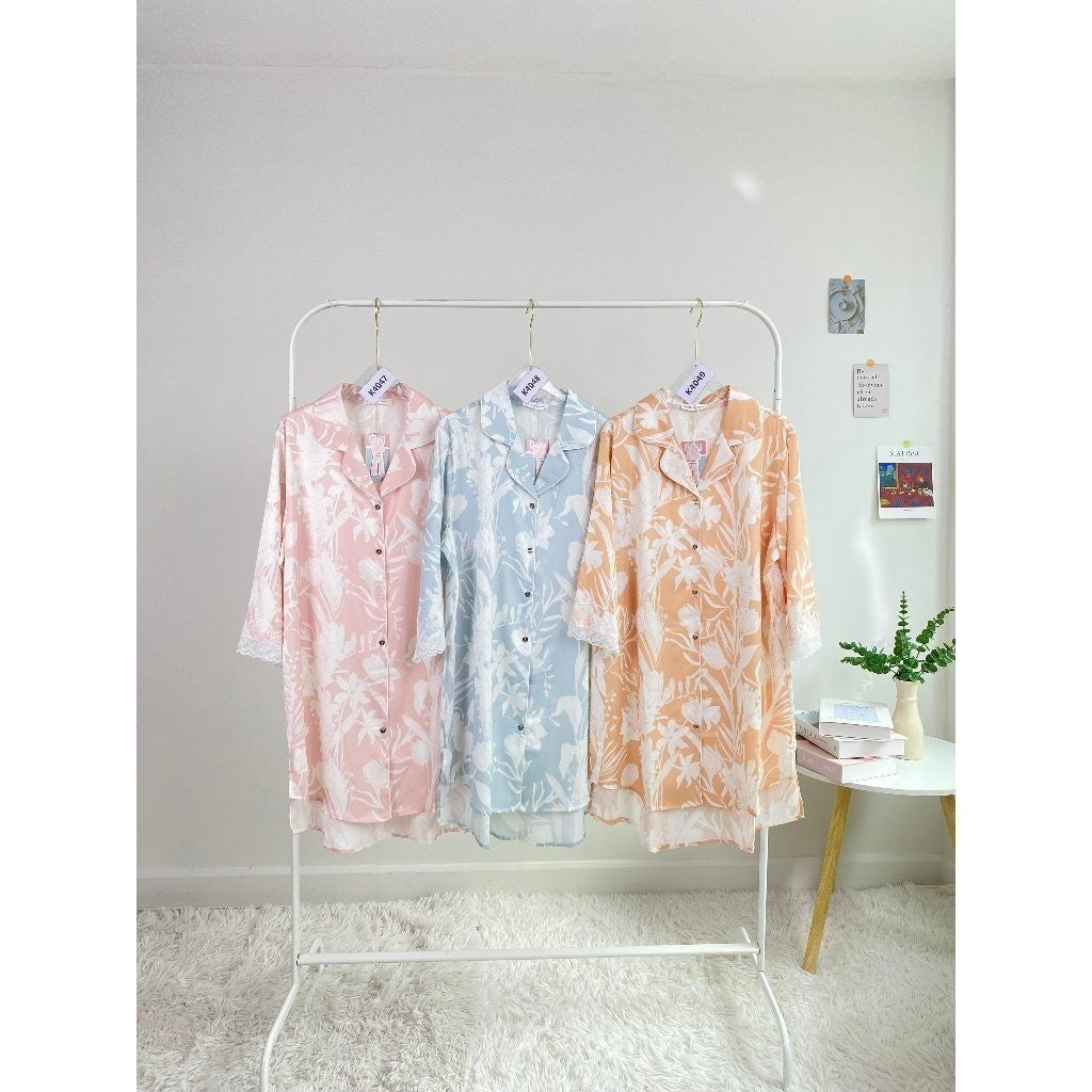 ชุดนอน Muslin Pajamas ชุดนอน Silk Jacquard ( K4047 K4048 K4049 )