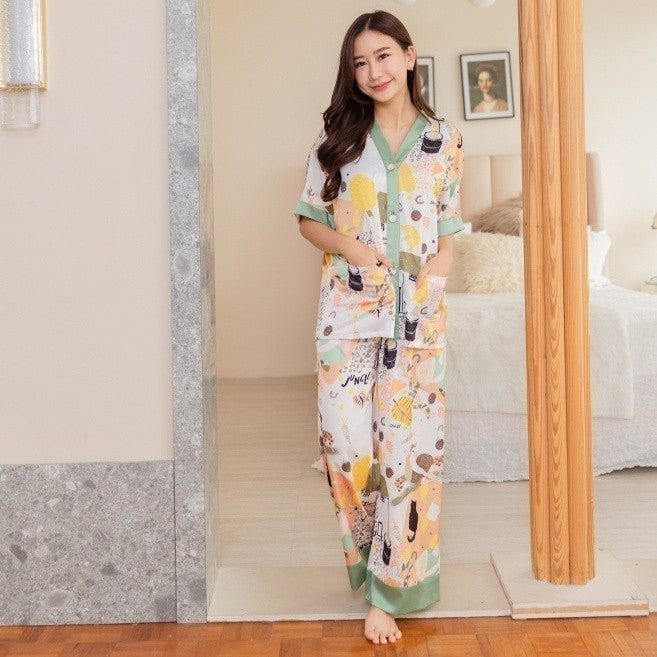 ชุดนอน Muslin Pajamas Silk Satin( รุ่น N797 T797 )