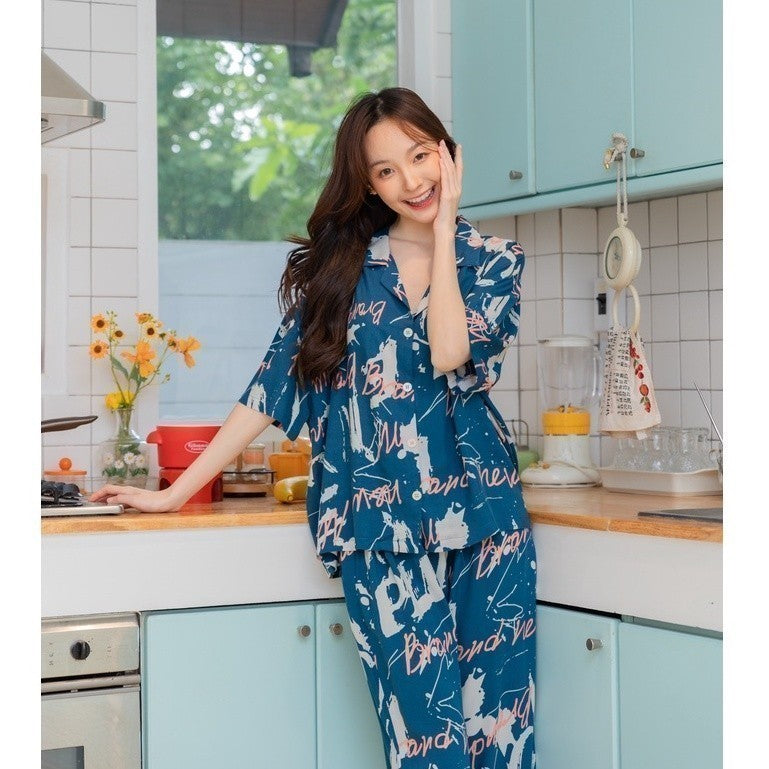 ชุดนอน Muslin Pajamas Organic Bamboo รุ่น Brand new พื้นกรม (G256) |ชุดนอนชุดเที่ยว,ชุดนอนผู้หญิง