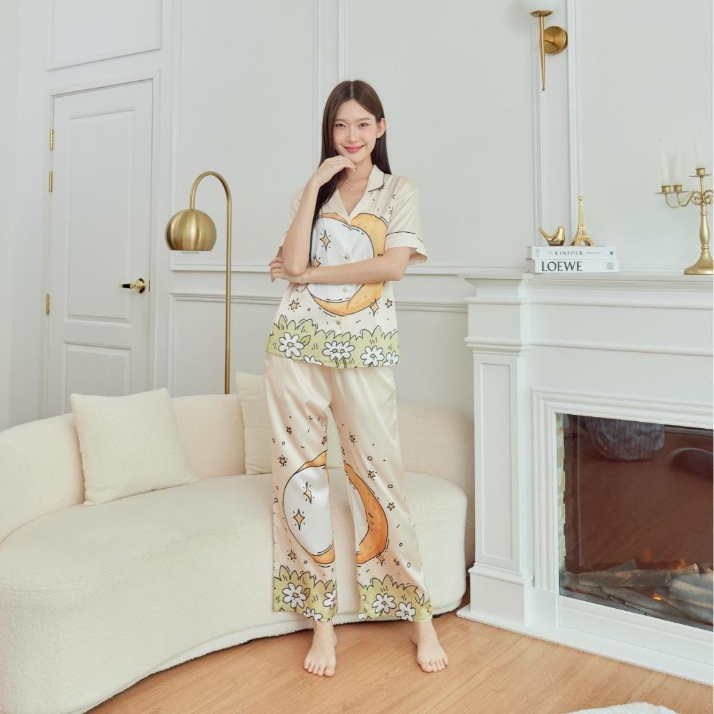 ชุดนอน Muslin Pajamas Silk Satin( รุ่น N2003 T2003 )