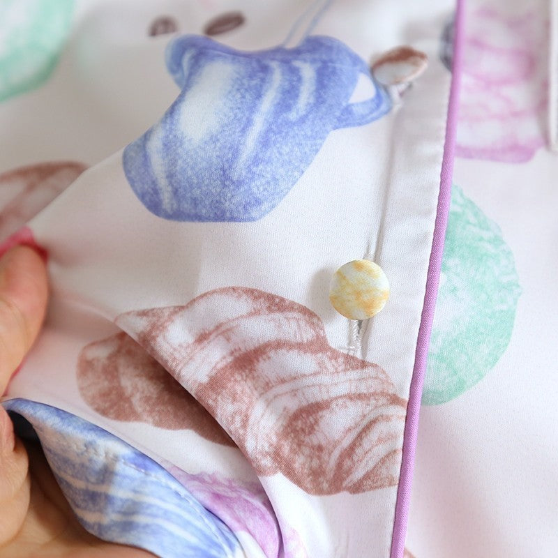 ชุดนอน Muslin Pajamas Silk Satin Make a Bake (M3054)