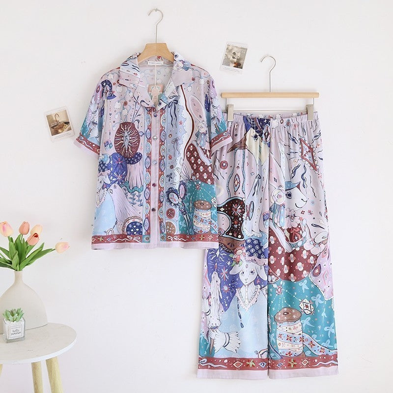ชุดนอน Muslin Pajamas Silk Satin Dreamland Tales (N5075 T5075)