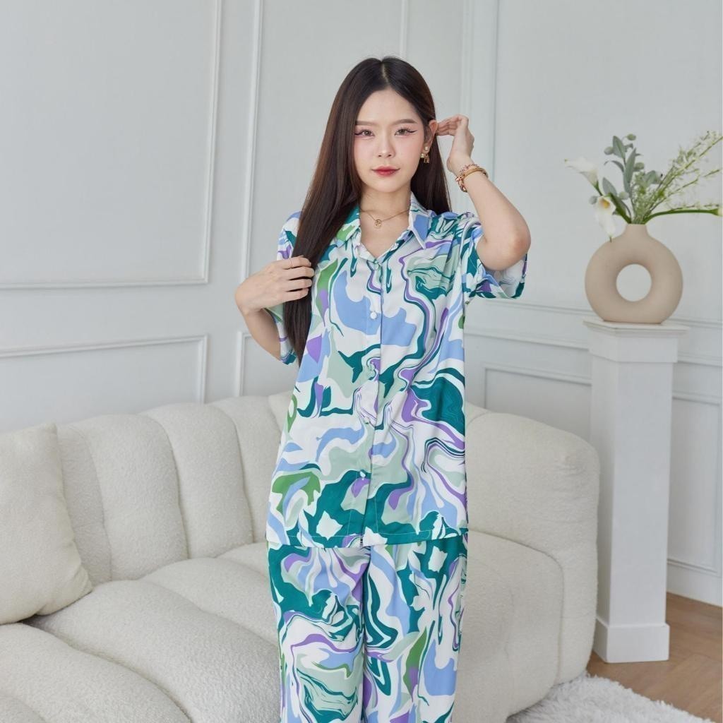ชุดนอน Muslin Pajamas Silk Satin( รุ่น T3029 P3029 )
