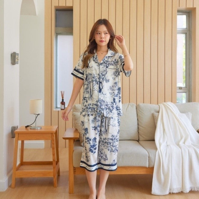 ชุดนอนMuslin Pajamas Silk Satin รุ่น Black Forest (L938 N938 T938 P938 V938 K938)|ชุดนอนผู้หญิง,ชุดนอนชุดเที่ยว