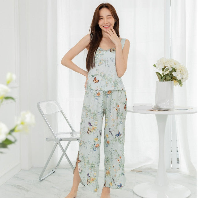 ชุดนอน Muslin Pajamas Silk Satinรุ่นBlossom Butterfly(V128 R128 L128)|ชุดนอนสายเดี่ยว,ชุดนอนผู้หญิง