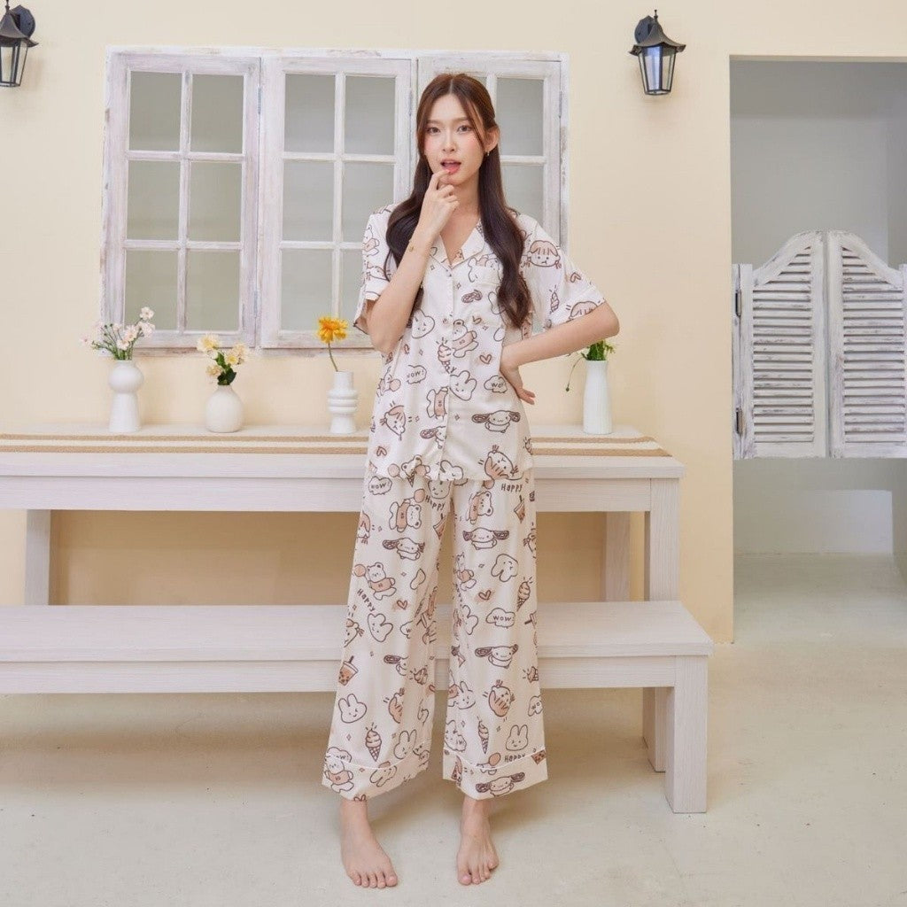 ชุดนอน Muslin Pajamas Silk Satin ( L1041 N1041 T1041 )