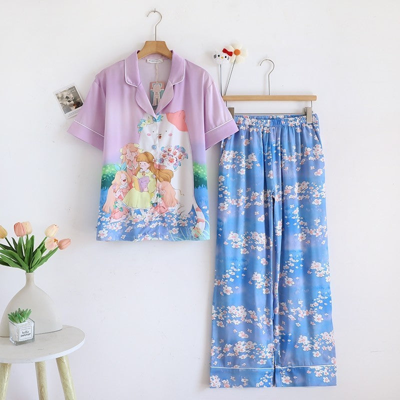 ชุดนอน Muslin Pajamas Silk Satin รุ่น Fairyland (T2141)|ชุดนอนผู้หญิง