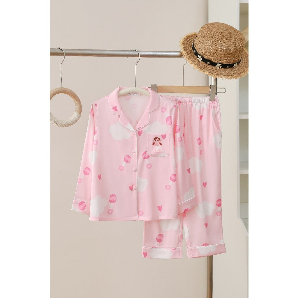 ชุดนอนเด็ก Muslin Pajamas ชุดนอน Silk Satin ( งานชุดนอนเด็ก  M4042 M4043 )