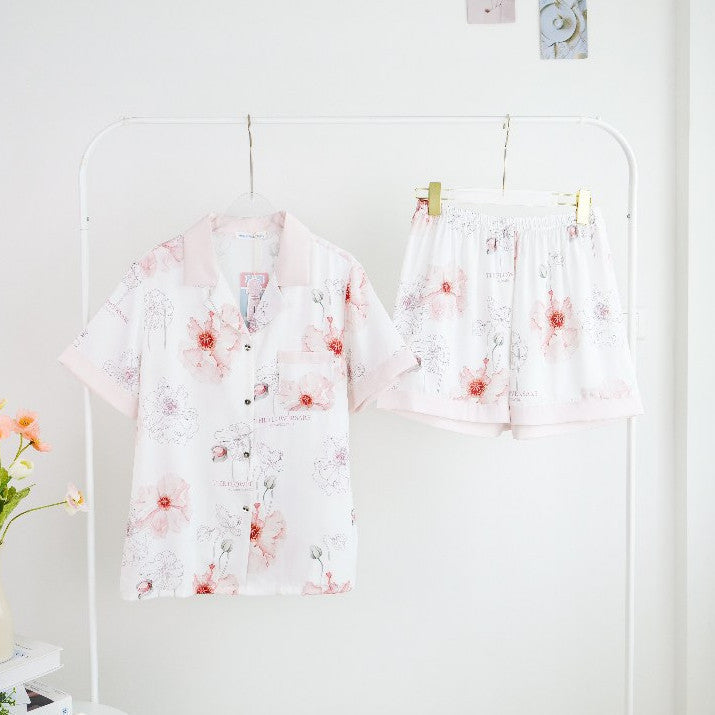 ชุดนอน Muslin Pajamas Silk Jacquard รุ่น The Flowersare (N4105)