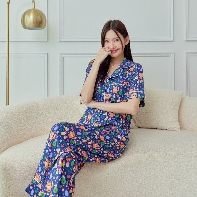 ชุดนอน Muslin Pajamas Silk Satin( รุ่น T3019 P3019 )